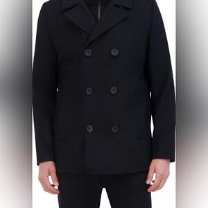 Kenneth Cole Men's Classic Black Pea Coat sizeM - NEW